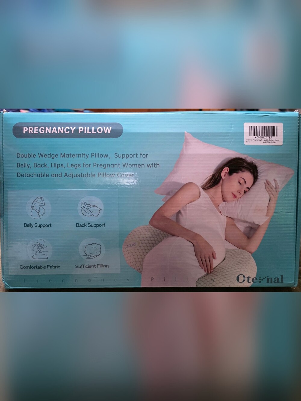 Soft Pregnancy Body Pillow, Support for Back, Belly, Hips Legs